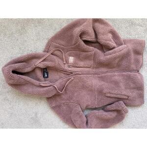 Reebok Pink Sherpa Fleece Hoodie Jacket